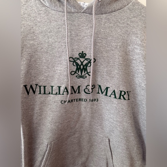 Champion Men's William & Mary Tribe Primary Logo Pullover Hoodie Medium Grey - Picture 3 of 5